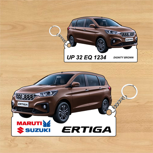 Ertiga - Personalized  Maruti Suzuki Keychain - Wood, Acrylic, Metal Printed