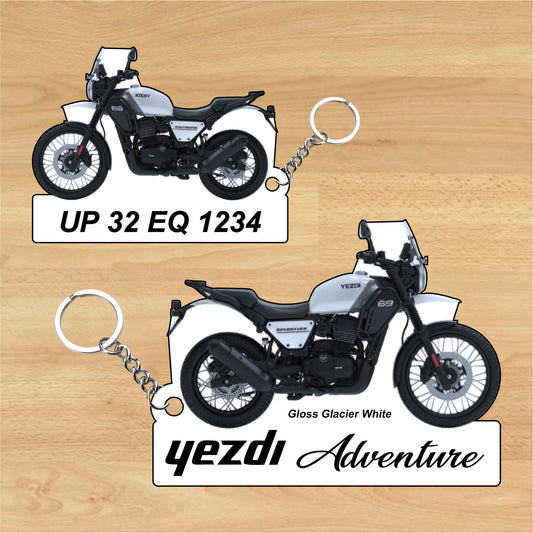 Yezdi Adventure - Personalized Jawa Keychain - Wood, Acrylic, Metal Printed