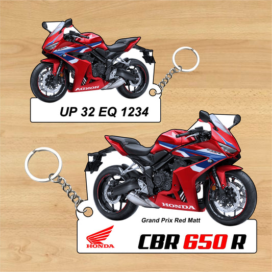 CBR 650 R - Personalized Honda Keychain - Wood, Acrylic, Metal Printed