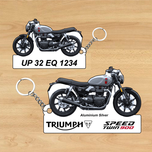 NEW SPEED TWIN 900 - Classics - Personalized Triumph Keychain - Wood, Acrylic, Metal Printed