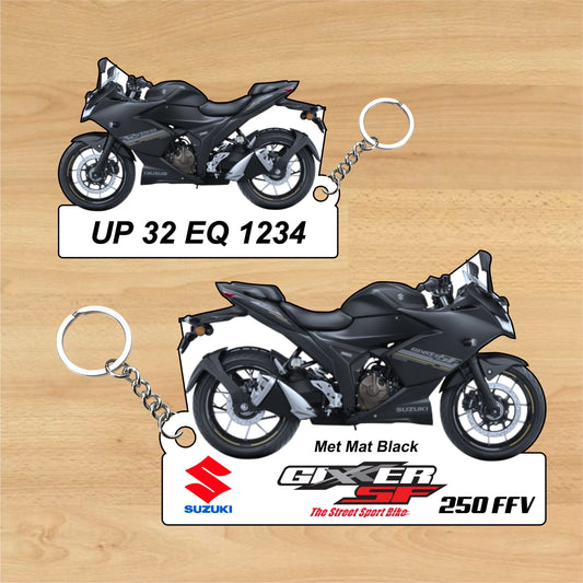 Gixxer SF 250 FFV - Personalized Suzuki Keychain - Wood, Acrylic, Metal Printed