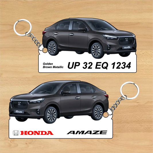 Amaze  (New) - Personalized Honda Car Keychain - Wood, Acrylic, Metal Printed