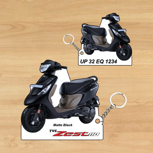 TVS Zest 110 - Personalized TVS Keychain - Wood, Acrylic, Metal Printed