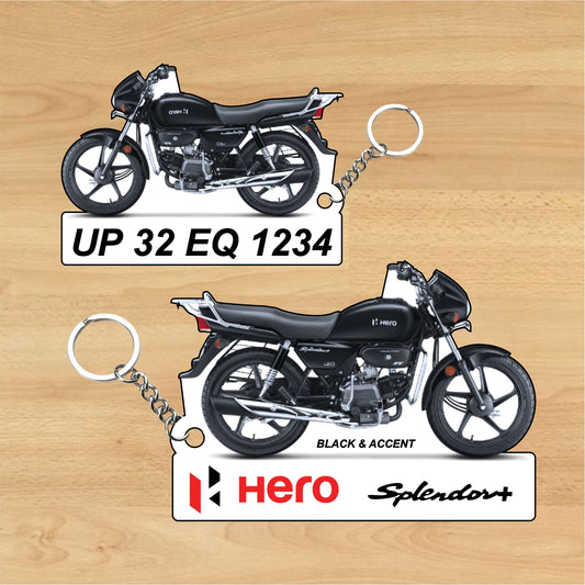 Hero Splendor+ - Personalized Hero Keychain - Wood, Acrylic, Metal Printed