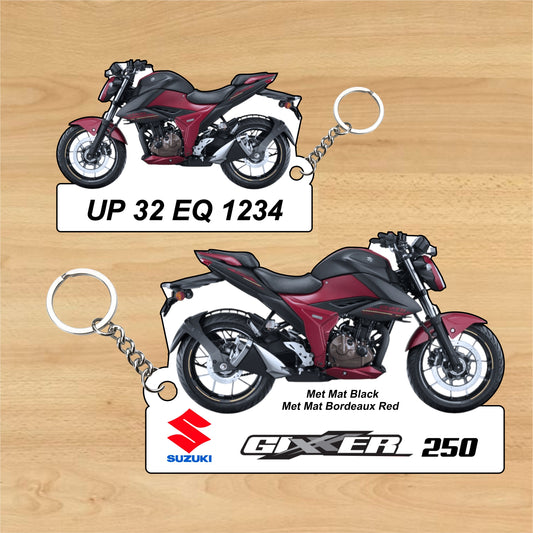 Gixxer 250 - Personalized Suzuki Keychain - Wood, Acrylic, Metal Printed
