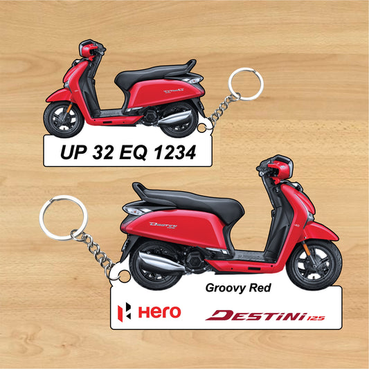 Hero Destiny 125cc - Personalized Hero Keychain - Wood, Acrylic, Metal Printed