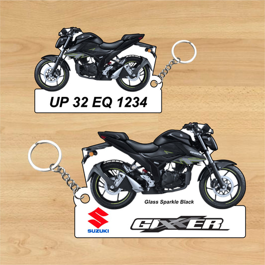 Gixxer - Personalized Suzuki Keychain - Wood, Acrylic, Metal Printed