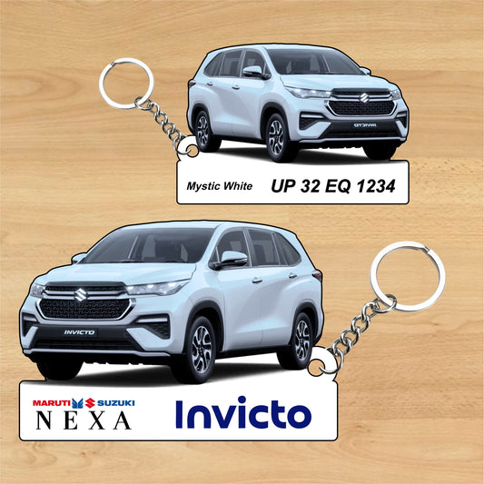 Invicto - Personalized  Maruti Suzuki Nexa Keychain - Wood, Acrylic, Metal Printed