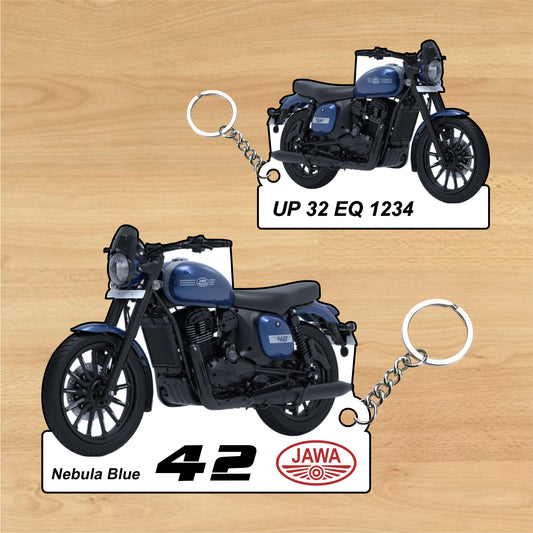 Jawa 42 (New) - Personalized Jawa Keychain - Wood, Acrylic, Metal Printed