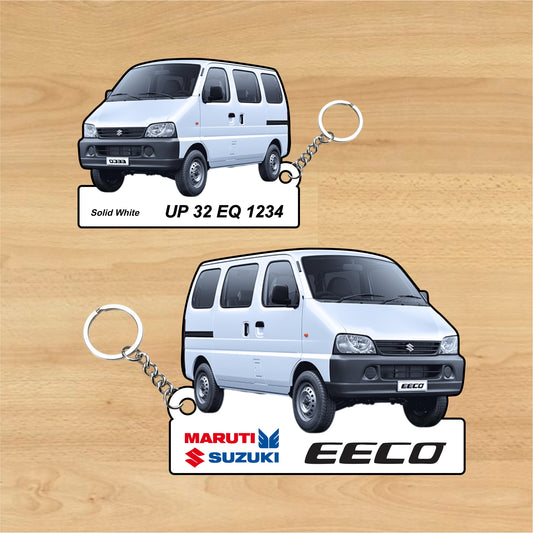 Eeco - Personalized  Maruti Suzuki Keychain - Wood, Acrylic, Metal Printed