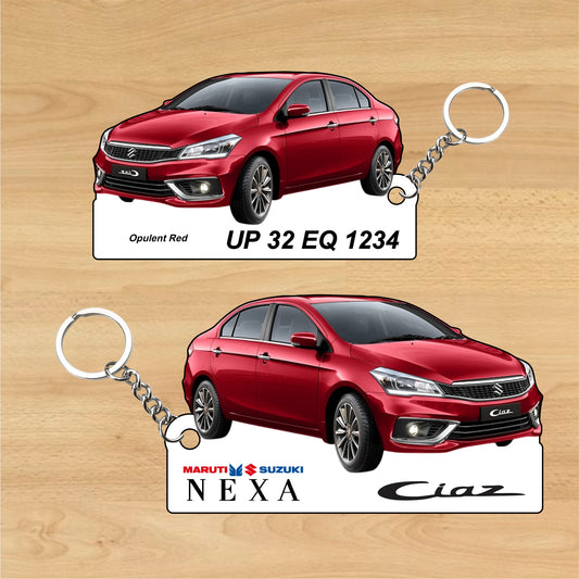 Ciaz - Personalized  Maruti Suzuki Nexa Keychain - Wood, Acrylic, Metal Printed