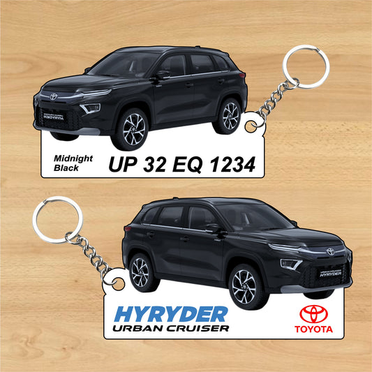 HYRYDER (Urban Cruiser) - Personalized Toyota Keychain - Wood, Acrylic, Metal Printed