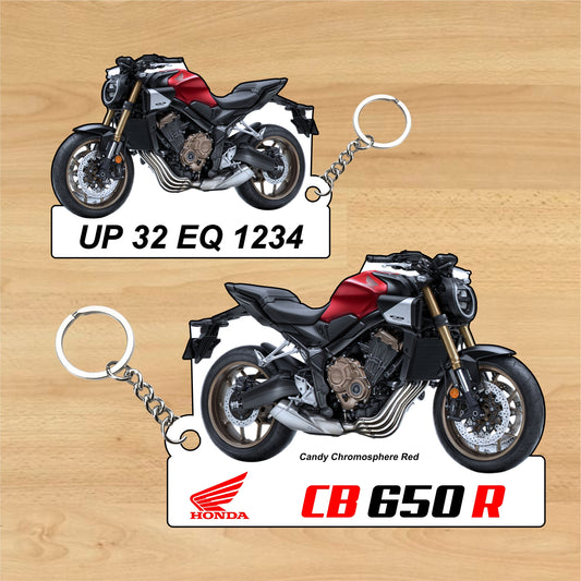 CB 650 R - Personalized Honda Keychain - Wood, Acrylic, Metal Printed