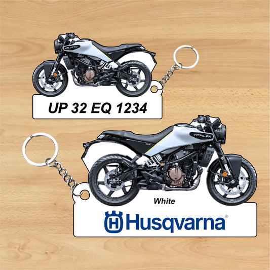 Vitpilen 250 - Personalized Husqvarna Keychain - Wood, Acrylic, Metal Printed