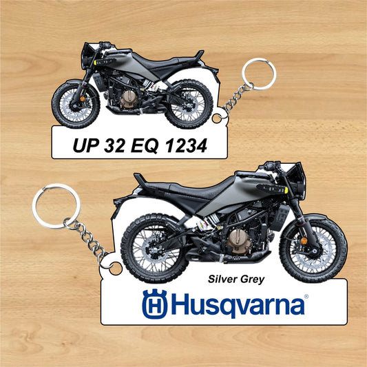 Svartpilen 401 - Personalized Husqvarna Keychain - Wood, Acrylic, Metal Printed