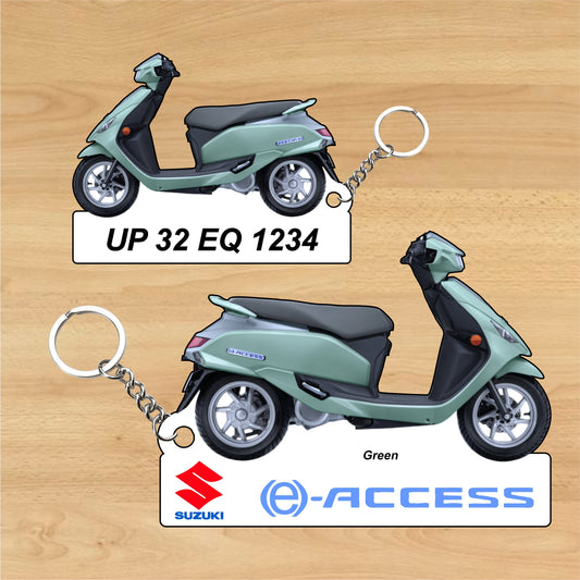 E-Access - EV - Personalized Suzuki Keychain - Wood, Acrylic, Metal Printed