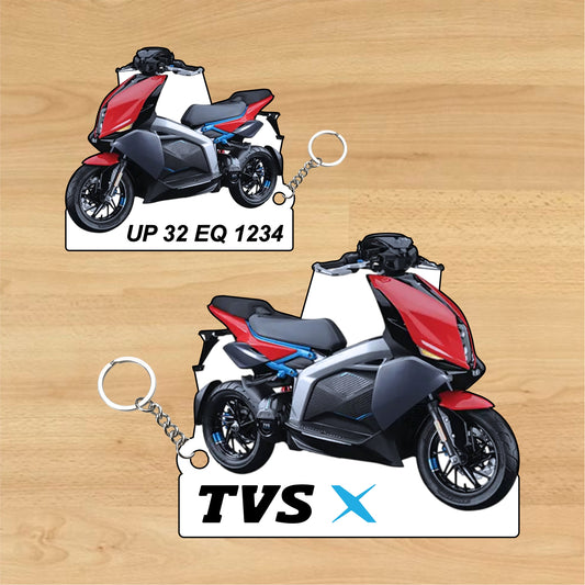 TVS X Electric - Personalized TVS Keychain - Wood, Acrylic, Metal Printed