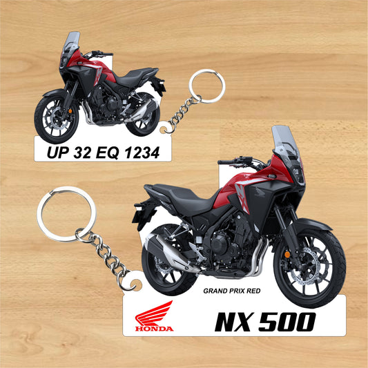 NX 500 - Personalized Honda Keychain - Wood, Acrylic, Metal Printed
