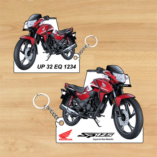 SP 125 - Personalized Honda Keychain - Wood, Acrylic, Metal Printed