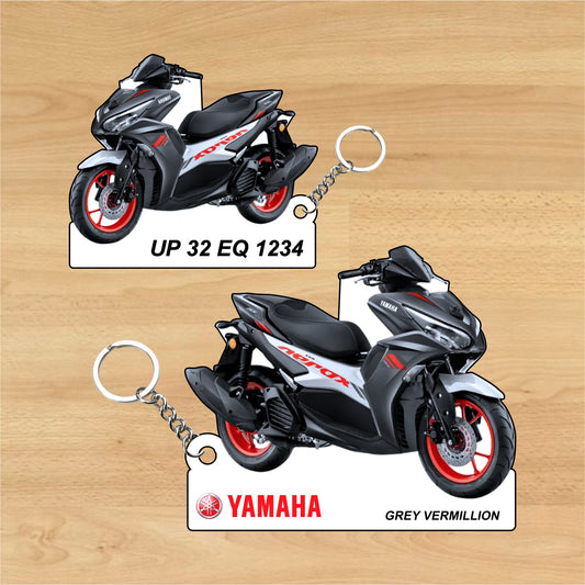 Aerox 155 - Personalized Yamaha Keychain - Wood, Acrylic, Metal Printed