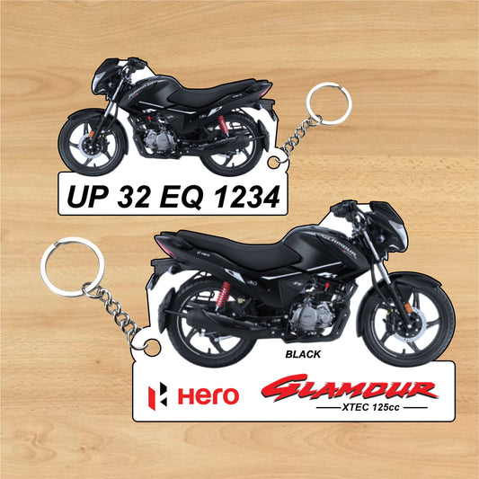 Hero Glamour Xtec 125cc - Personalized Hero Keychain - Wood, Acrylic, Metal Printed
