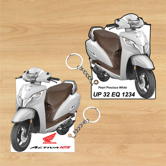 Activa 125 OBD2B - Personalized Honda Keychain - Wood, Acrylic, Metal Printed