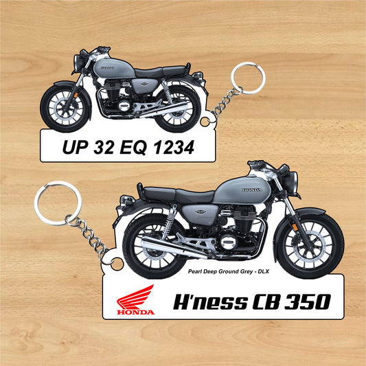 H'ness CB 350 - Personalized Honda Keychain - Wood, Acrylic, Metal Printed