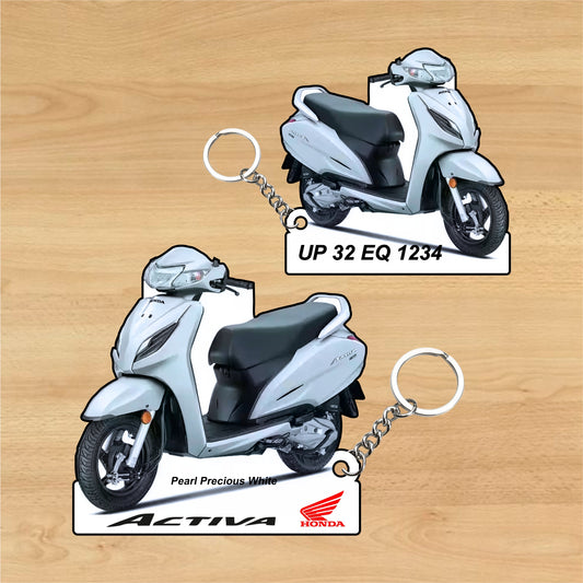 Activa - Personalized Honda Keychain - Wood, Acrylic, Metal Printed