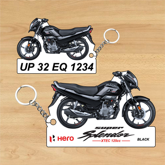 Hero Super Splendor Xtec 125cc - Personalized Hero Keychain - Wood, Acrylic, Metal Printed
