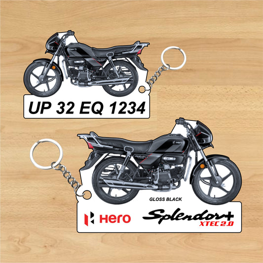 Hero Splendor+ Xtec 2.0 - Personalized Hero Keychain - Wood, Acrylic, Metal Printed