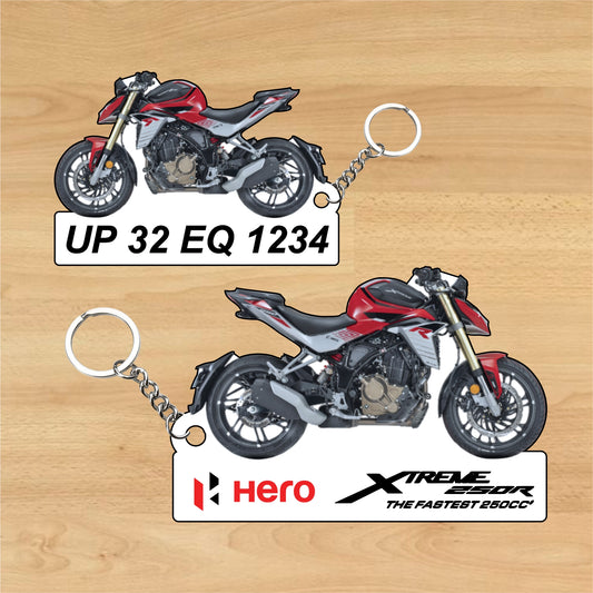 Hero Xtreme 250R - Personalized Hero Keychain - Wood, Acrylic, Metal Printed