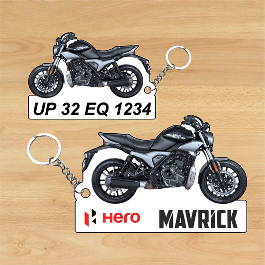 Hero Mavrick 440cc - Personalized Hero Keychain - Wood, Acrylic, Metal Printed