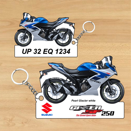 Gixxer SF 250 - Personalized Suzuki Keychain - Wood, Acrylic, Metal Printed