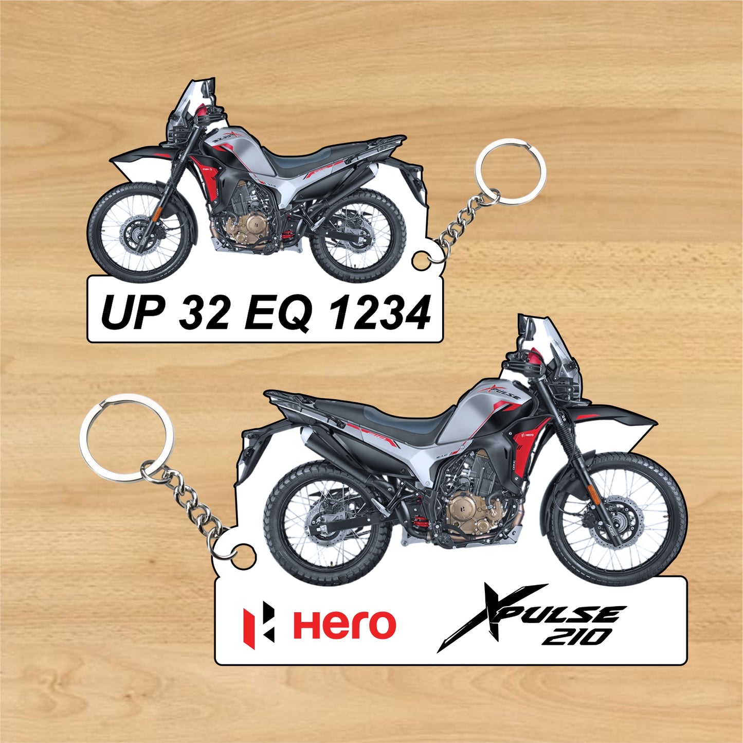 Hero XPULSE 210 - Personalized Hero Keychain - Wood, Acrylic, Metal Printed