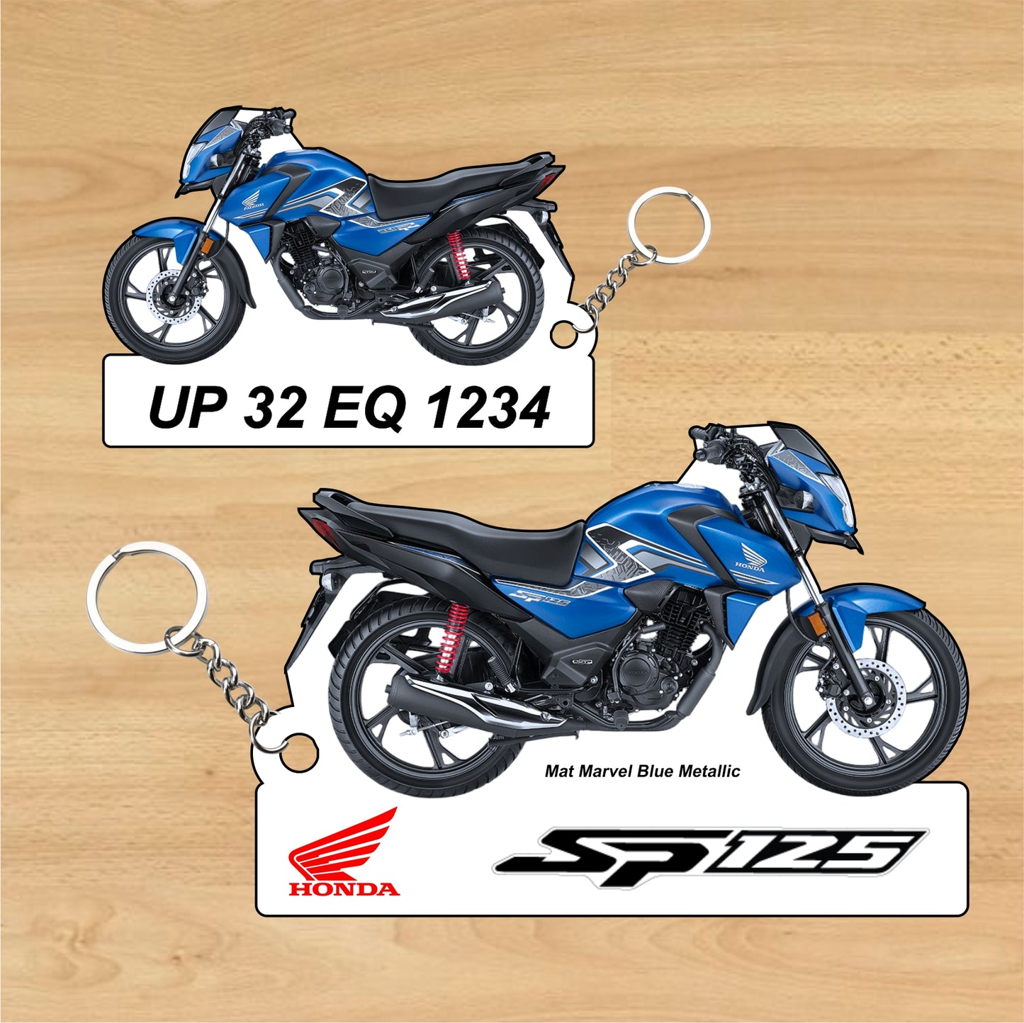 SP 125 OBD2B - Personalized Honda Keychain - Wood, Acrylic, Metal Printed