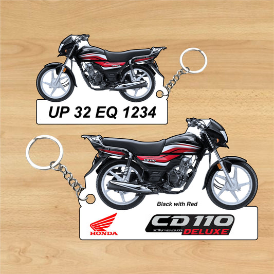 CD 110 Dream - Personalized Honda Keychain - Wood, Acrylic, Metal Printed