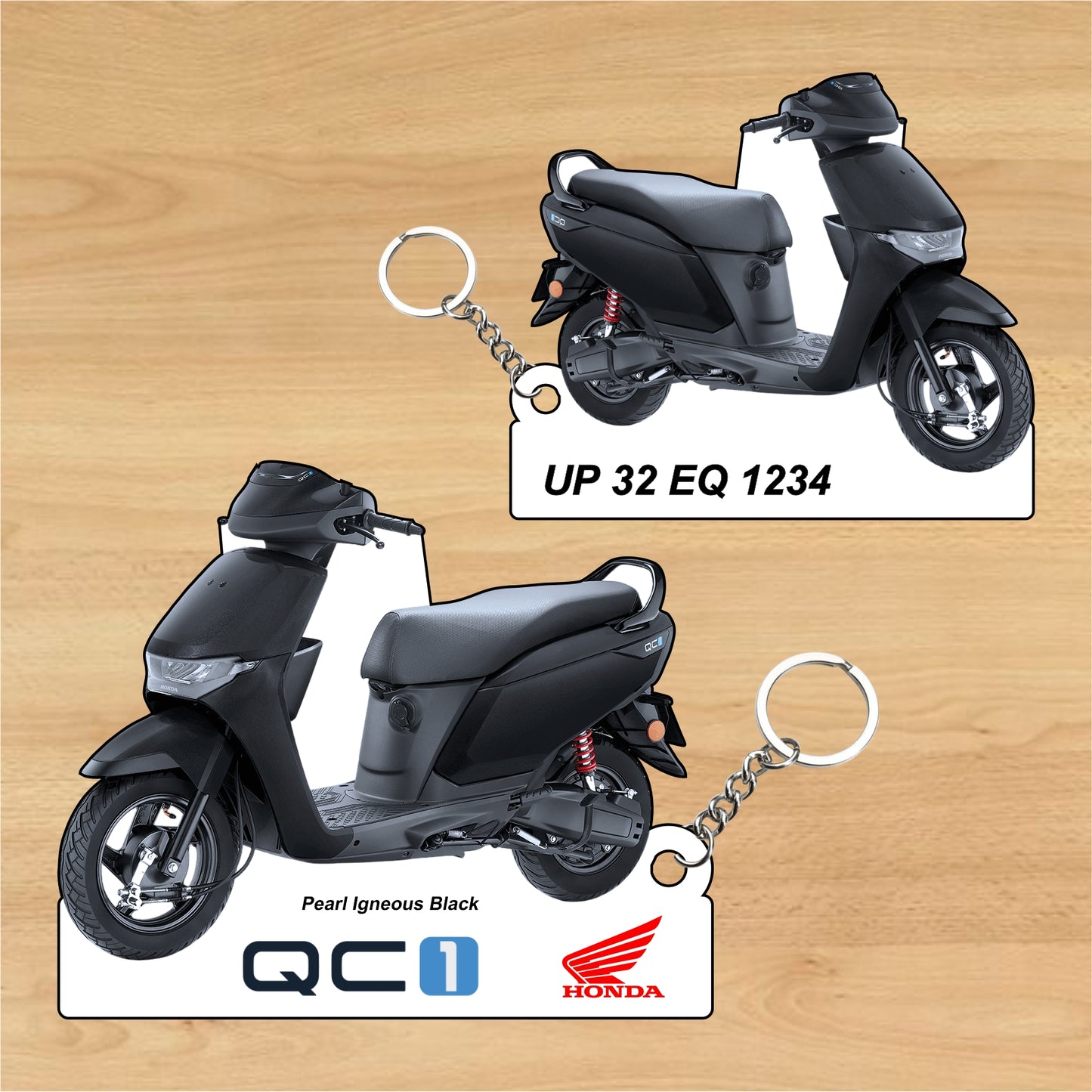 QC 1 (Electric) - Personalized Honda Keychain - Wood, Acrylic, Metal Printed