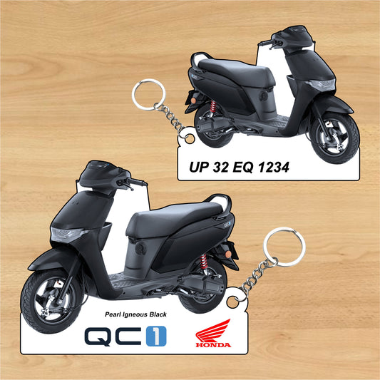 QC 1 (Electric)  - Personalized Honda Keychain - Wood, Acrylic, Metal Printed
