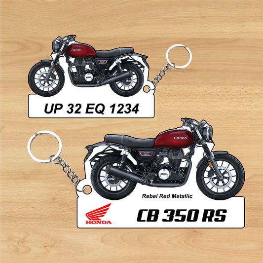 CB 350 RS - Personalized Honda Keychain - Wood, Acrylic, Metal Printed