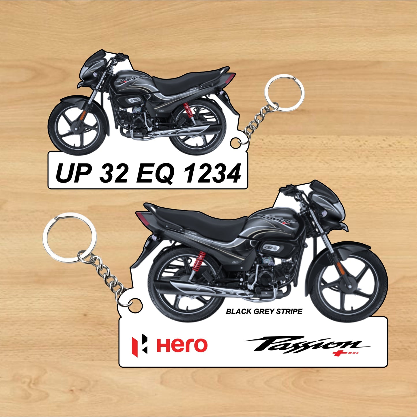 Hero Passion+ - Personalized Hero Keychain - Wood, Acrylic, Metal Printed