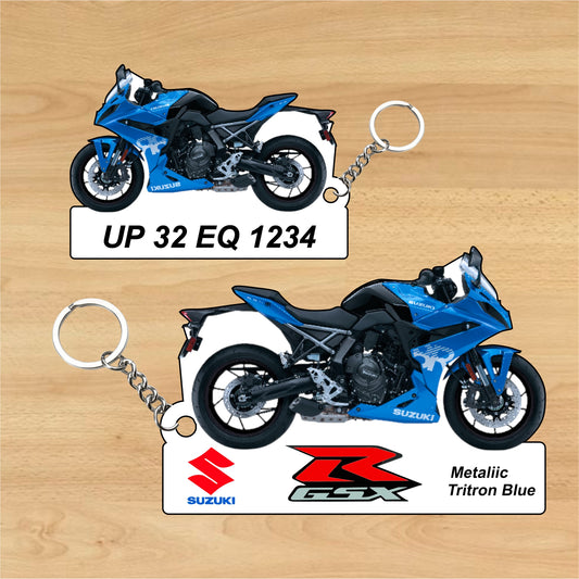 GSX 8R - Personalized Suzuki Keychain - Wood, Acrylic, Metal Printed