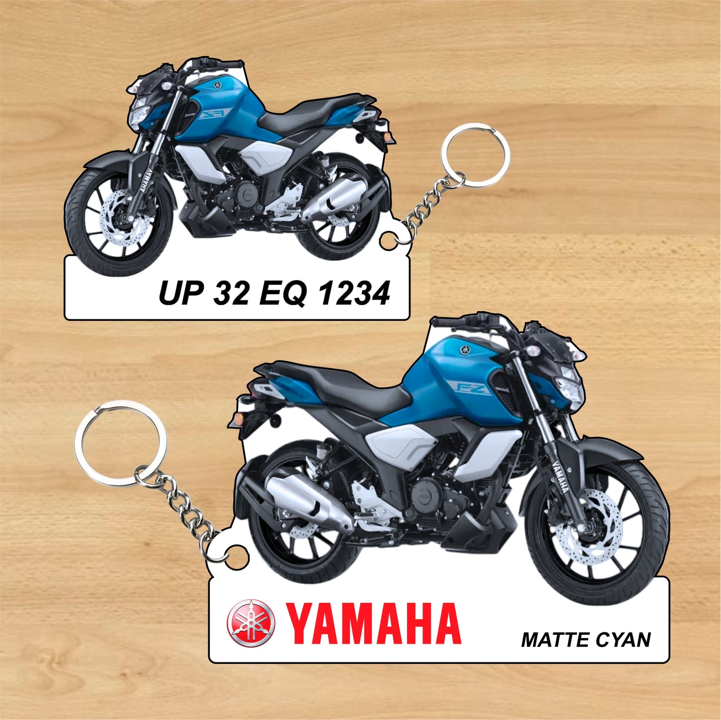 FZ-Fi - Personalized Yamaha Keychain - Wood, Acrylic, Metal Printed