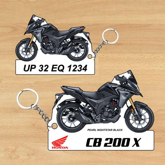 CB 200X - Personalized Honda Keychain - Wood, Acrylic, Metal Printed
