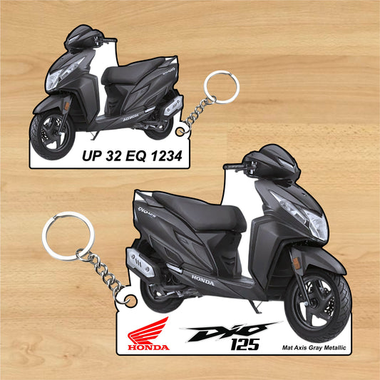Dio 125 - Personalized Honda Keychain - Wood, Acrylic, Metal Printed