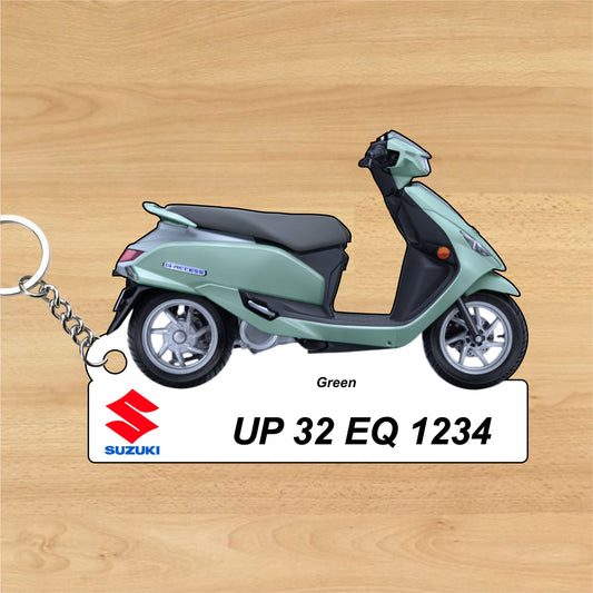 E-Access - EV - Personalized Suzuki Keychain - Wood, Acrylic, Metal Printed