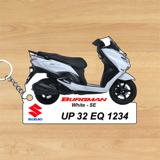 Burgman Street - Personalized Suzuki Keychain - Wood, Acrylic, Metal Printed