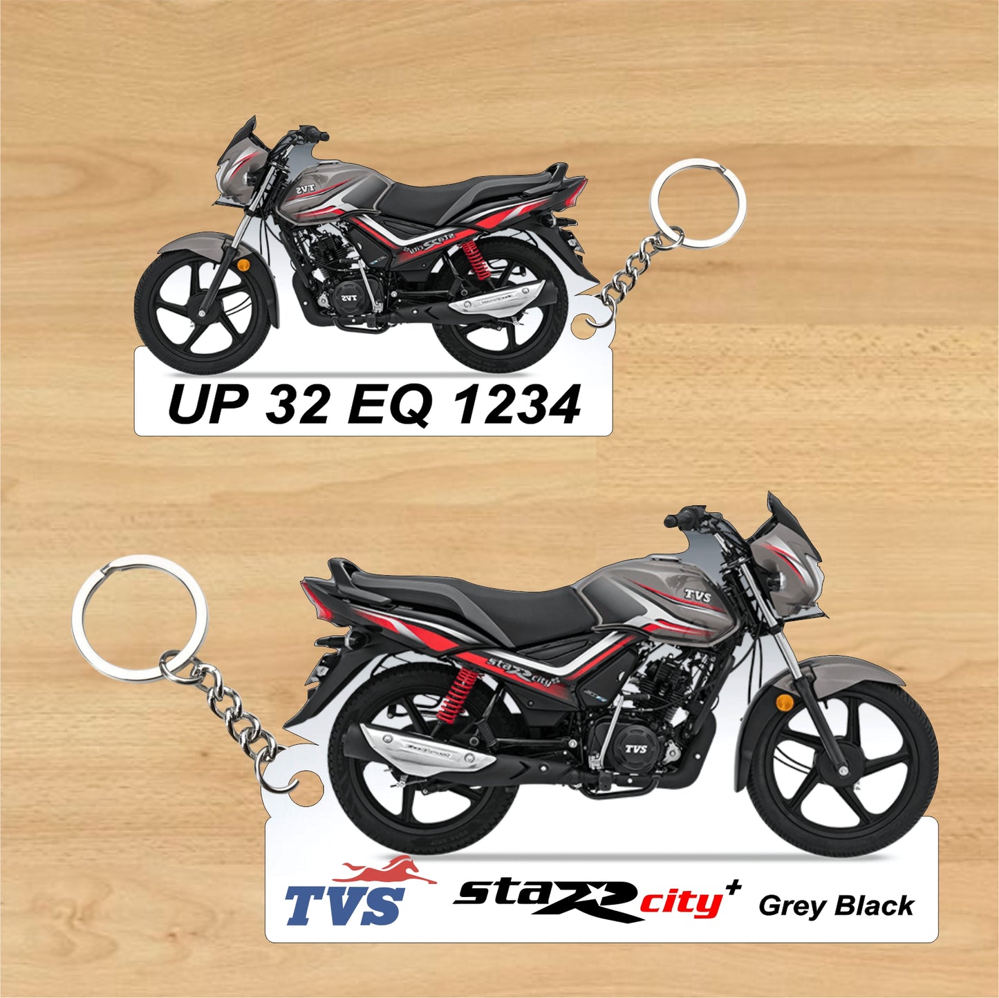 TVS Star City Plus - Personalized Two-Sided Sublimation Keychain