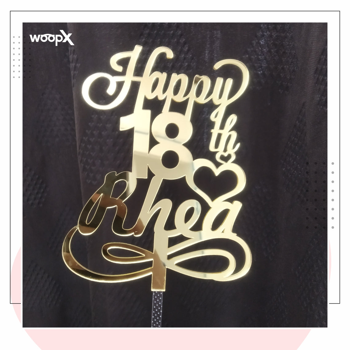 Customized Happy Birthday Acrylic Cake Topper - Gold