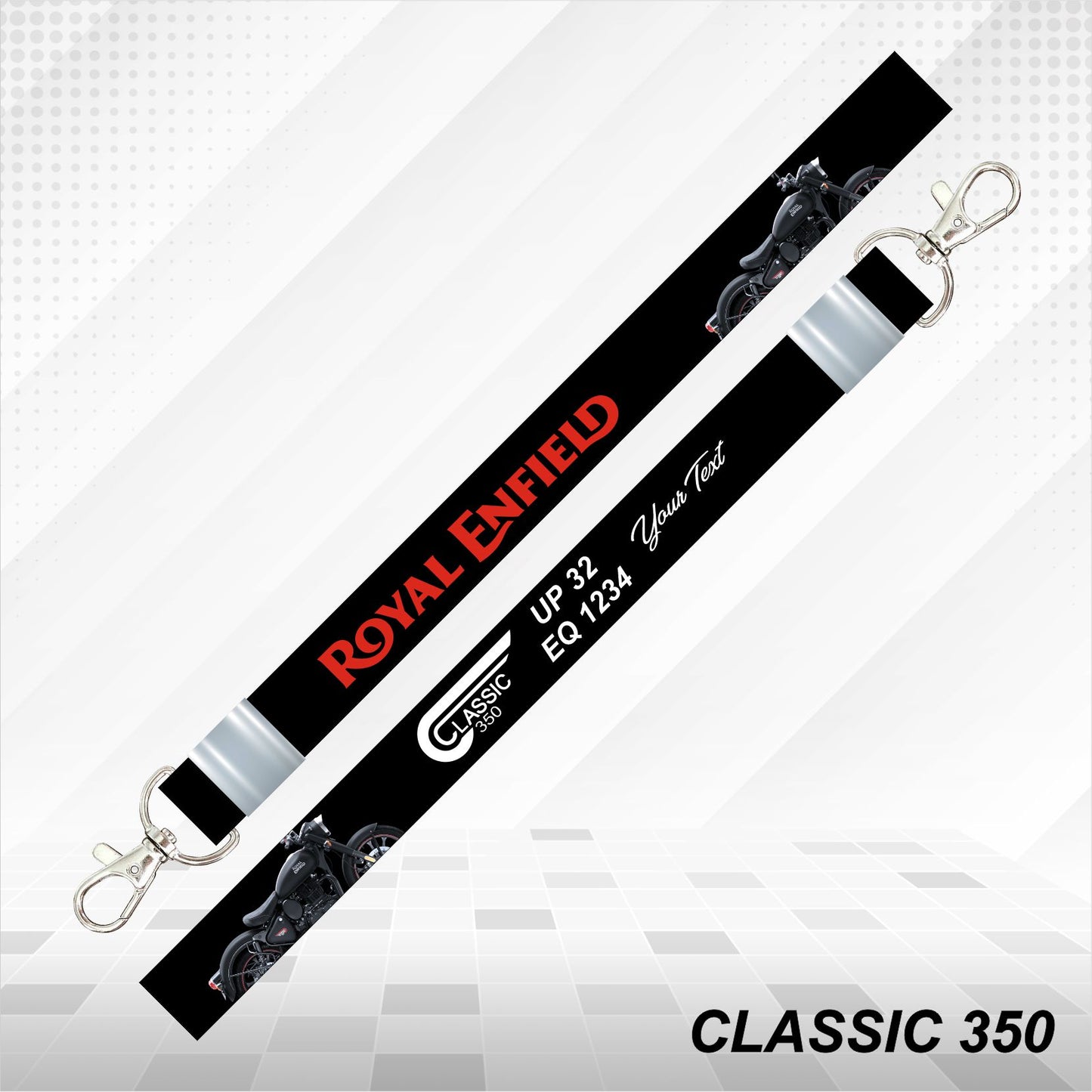 Classic 350 - Personalized Printed Lanyard keychain Holder Multicolored (20mm)