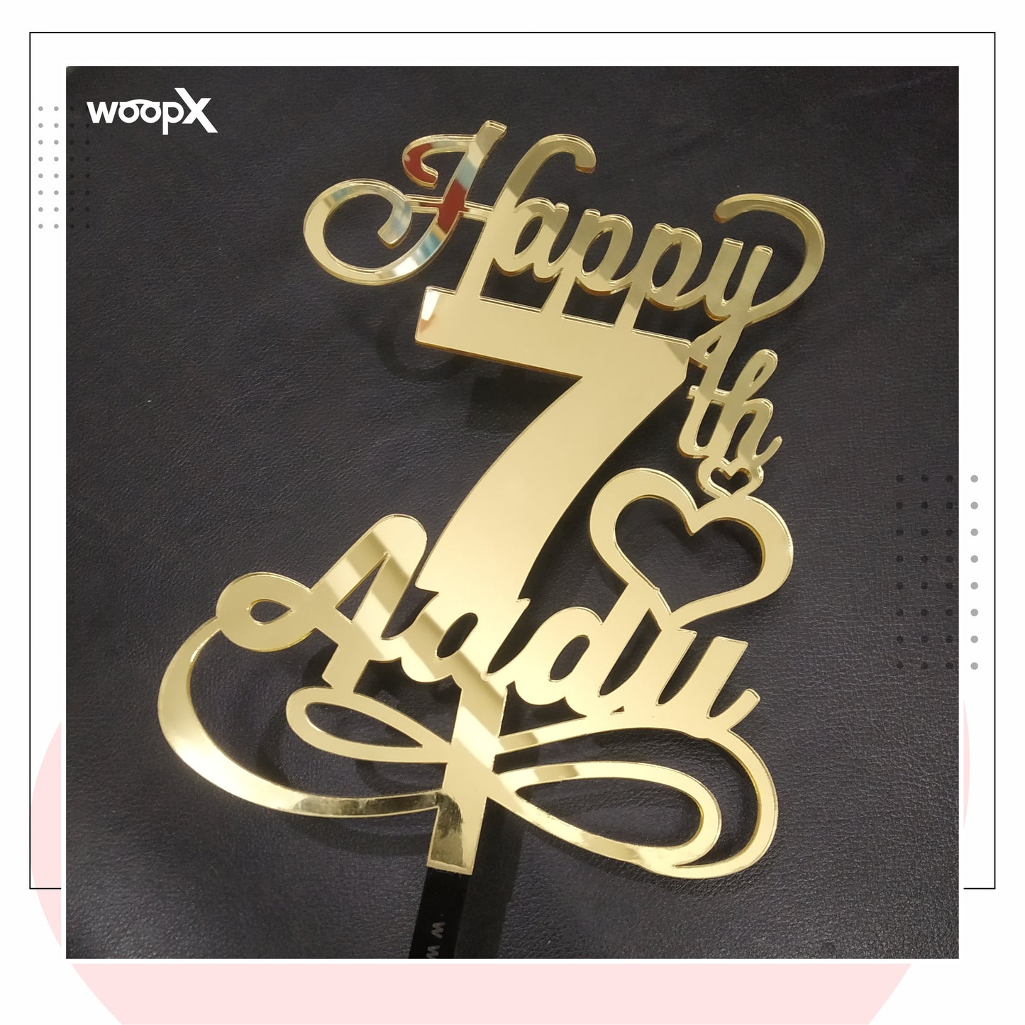 Customized Happy Birthday Acrylic Cake Topper - Gold